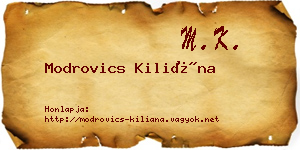Modrovics Kiliána névjegykártya